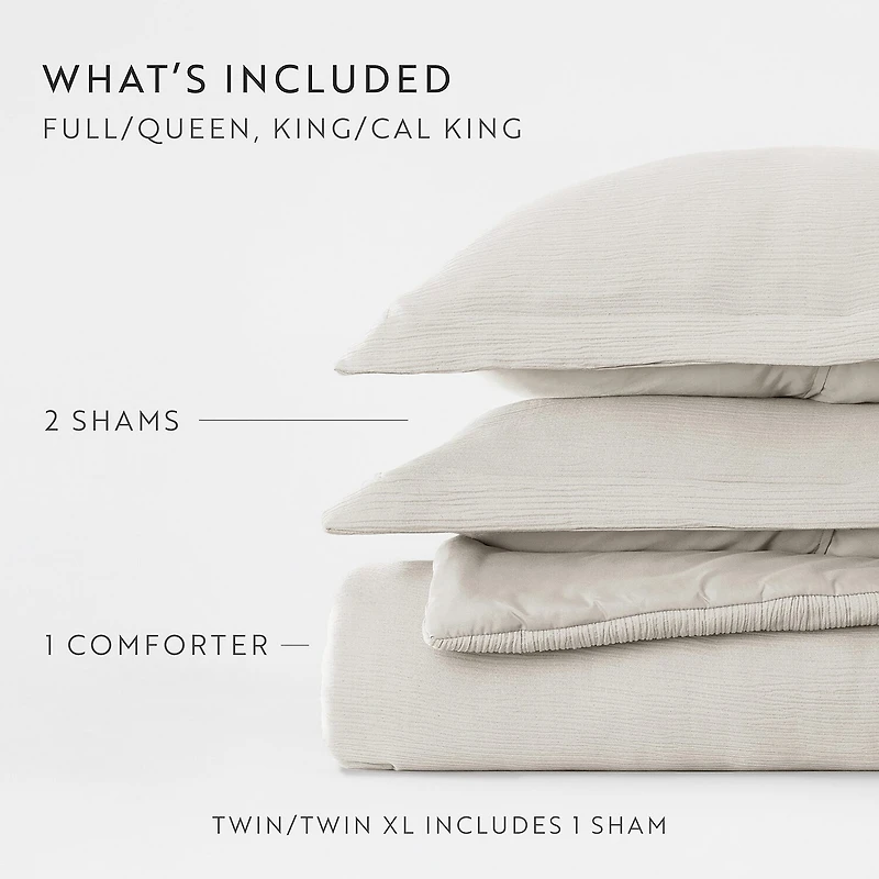 Casual Comfort Textured Cloud Gauze Down Lightweight Comforter Set