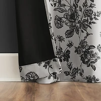 Sun Zero Percy Merina Print Grommet Top Energy Saving 100% Blackout Single Curtain Panel
