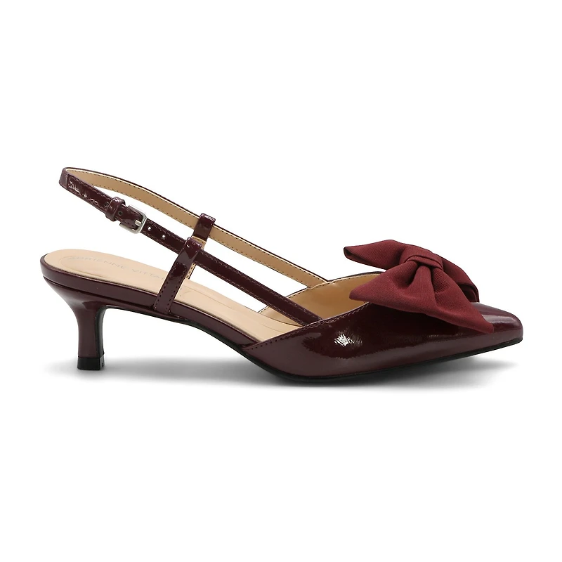 Adrienne Vittadini Grosgrain Bow Detail Womens Pointed Closed Toe Kitten Heel Pumps