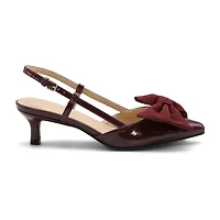 Adrienne Vittadini Grosgrain Bow Detail Womens Pointed Closed Toe Kitten Heel Pumps