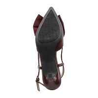 Adrienne Vittadini Grosgrain Bow Detail Womens Pointed Closed Toe Kitten Heel Pumps