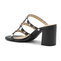 Adrienne Vittadini Womens Block Heel Heeled Sandals
