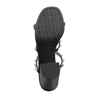 Adrienne Vittadini Womens Block Heel Heeled Sandals
