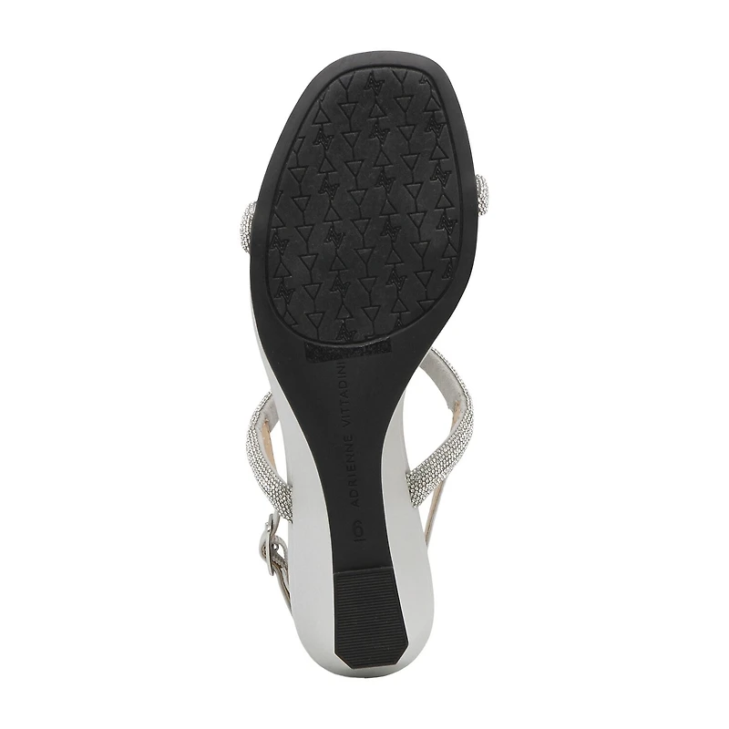 Adrienne Vittadini Womens Jeweled Upper Wedge Sandals