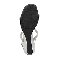 Adrienne Vittadini Womens Jeweled Upper Wedge Sandals