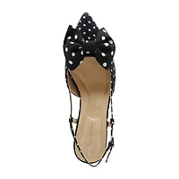 Adrienne Vittadini Grosgrain Bow Detail Womens Pointed Closed Toe Kitten Heel Pumps