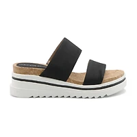 Adrienne Vittadini Womens Cara Wedge Sandals