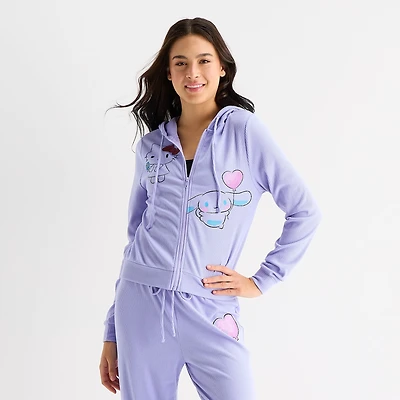 Womens Juniors Long Sleeve Hello Kitty Zipper Hoodie