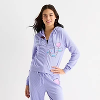 Womens Juniors Long Sleeve Hello Kitty Zipper Hoodie