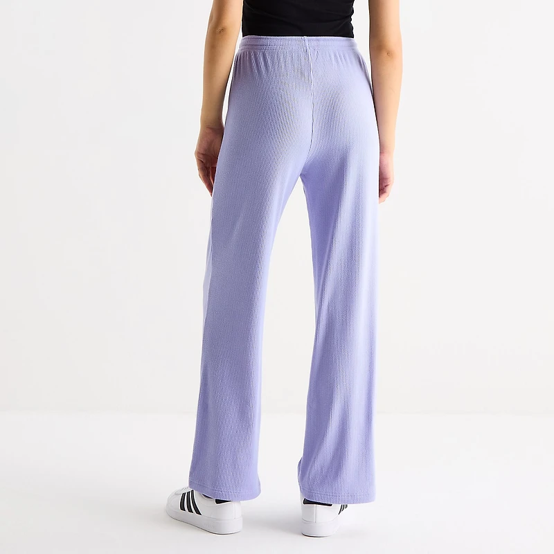 Womens Juniors Straight Mid Rise Hello Kitty Pull-On Pant