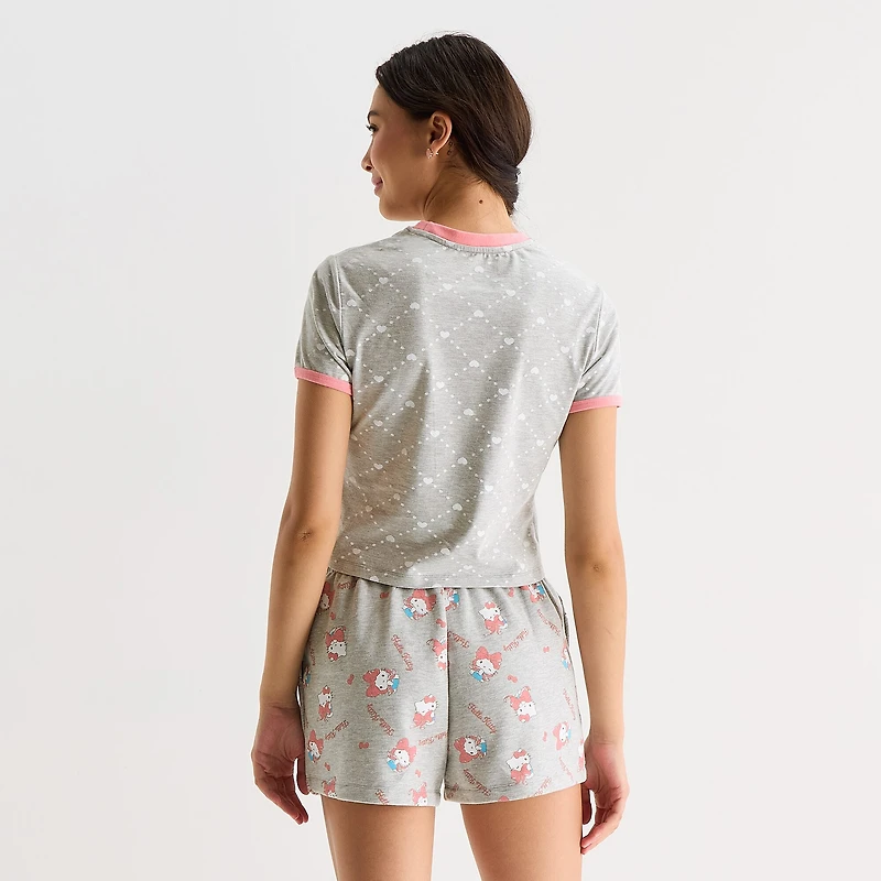 Womens Juniors Crew Neck Short Sleeve Regular Fit Hello Kitty Graphic T-Shirt