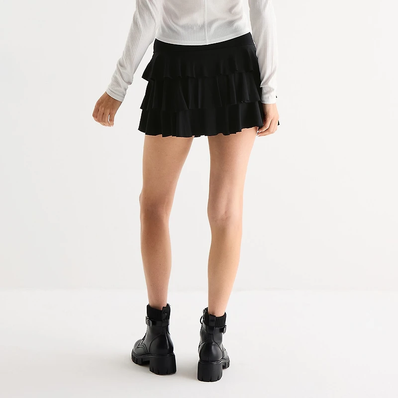 Arizona Womens Juniors Mid Rise Mini Active Pleated Skirt