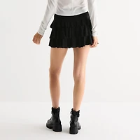 Arizona Womens Juniors Mid Rise Mini Active Pleated Skirt