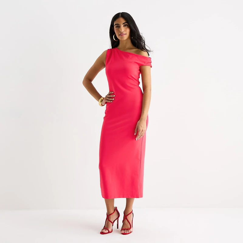 Bold Elements Womens Short Sleeve Midi Bodycon Dress