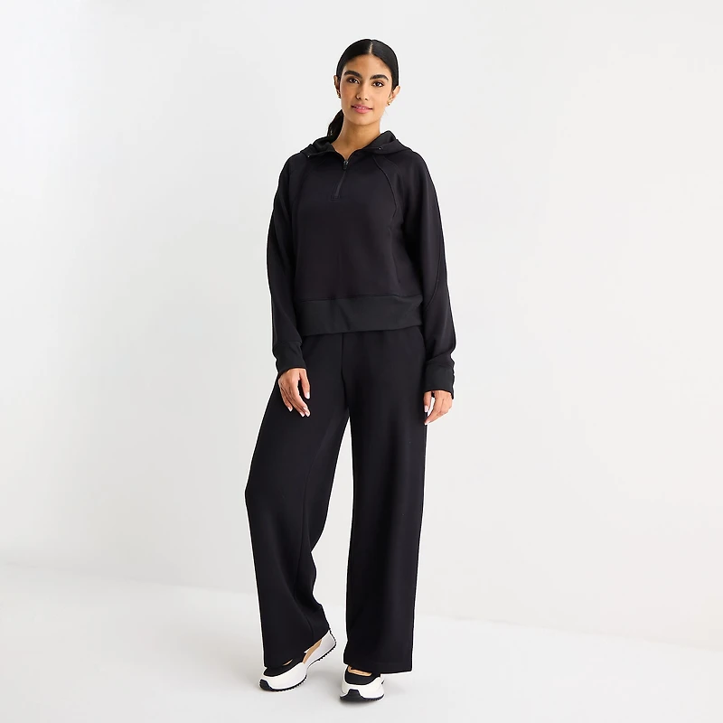 Xersion Scuba Luxe Womens Hooded Half Zip Pullover