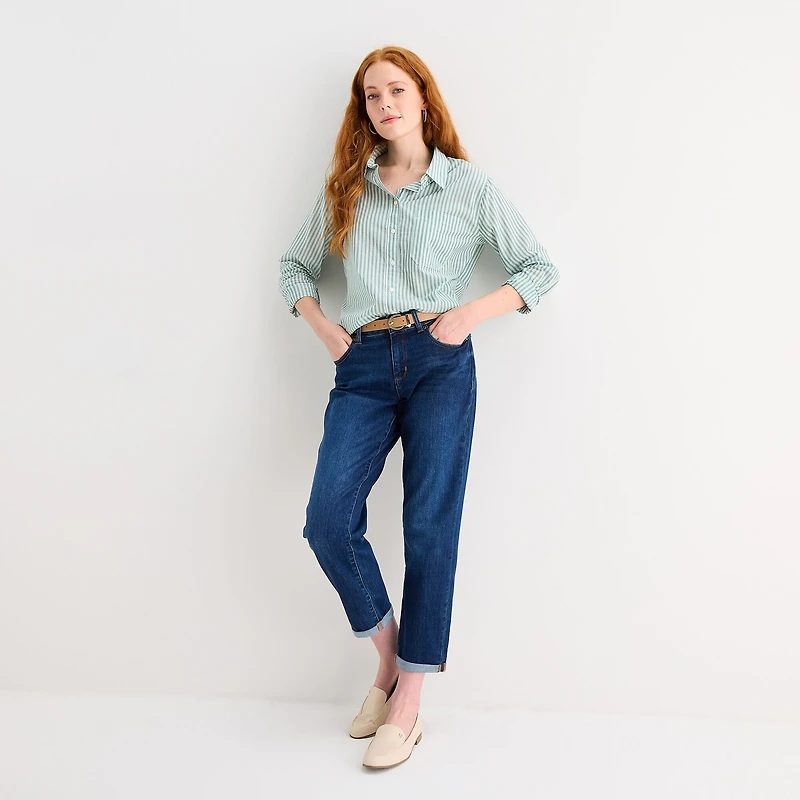 St. John's Bay Womens Long Sleeve Regular Fit Button-Down Shirt