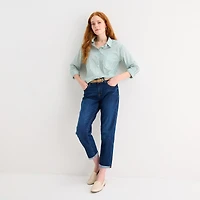 St. John's Bay Womens Long Sleeve Regular Fit Button-Down Shirt
