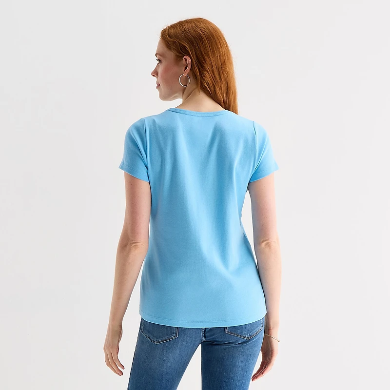 St. John's Bay Womens Crew Neck Short Sleeve T-Shirt