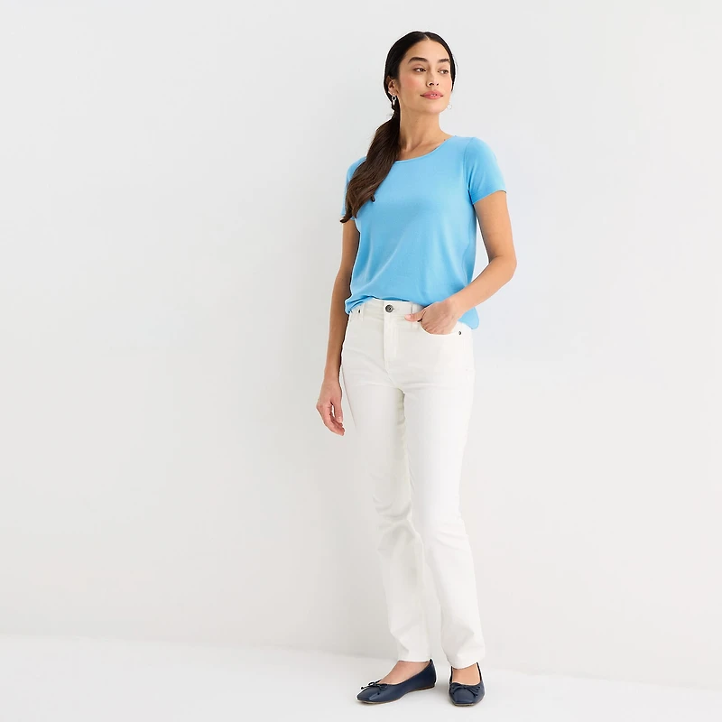 St. John's Bay Womens Easy-on + Easy-off Crew Neck Short Sleeve Adaptive T-Shirt