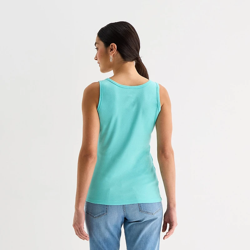 St. John's Bay Womens Scoop Neck Sleeveless Tank Top