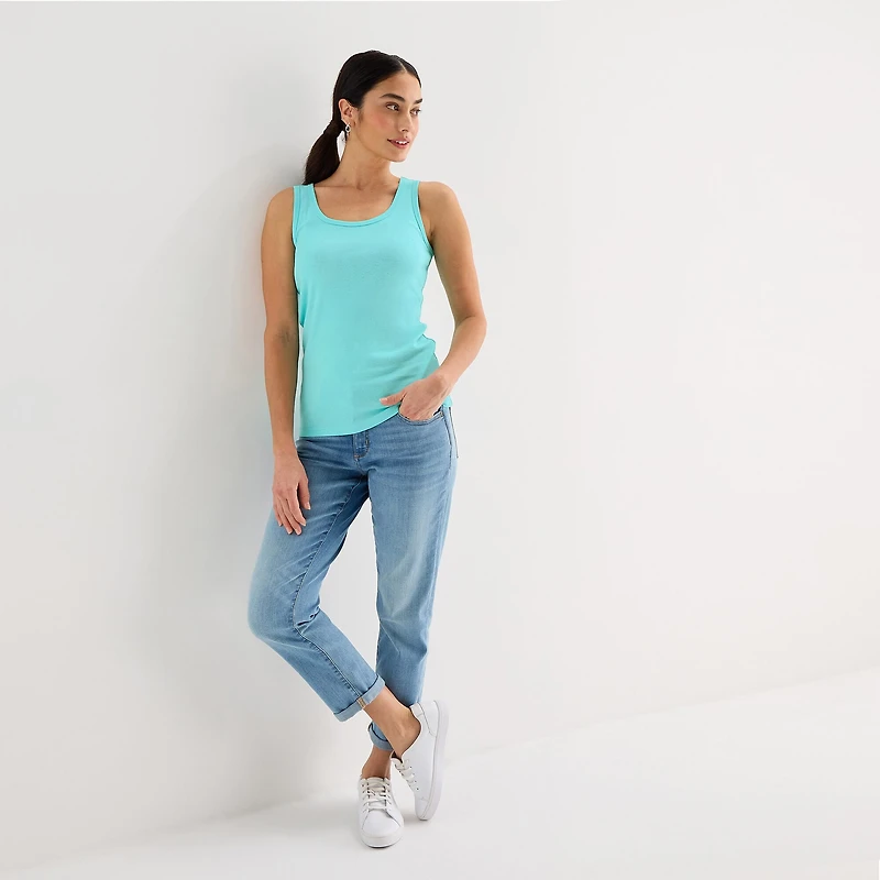 St. John's Bay Womens Scoop Neck Sleeveless Tank Top