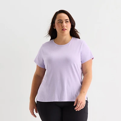 Xersion Womens Crew Neck Short Sleeve Active Plus T-Shirt
