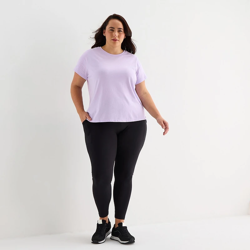 Xersion Womens Crew Neck Short Sleeve Active Plus T-Shirt