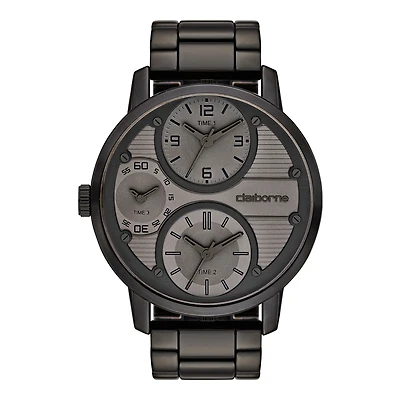 Claiborne Mens Oversized Dial Black Watch