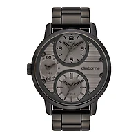 Claiborne Mens Oversized Dial Black Watch