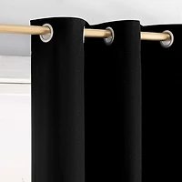 Sun Zero Glynn Magnetic Closure Grommet Top 100% Blackout Set of 2 Curtain Panel