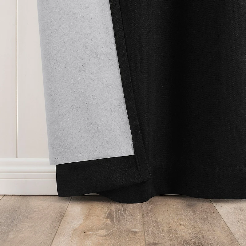 Sun Zero Glynn Magnetic Closure Grommet Top 100% Blackout Set of 2 Curtain Panel