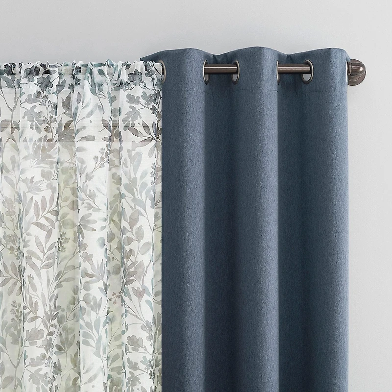 Sun Zero Arbor Print Grommet Top Blackout Set of 4 Curtain Panel