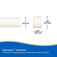 Kenney Twist & Fit No Tools 42-72 Adjustable Spring Tension Shower Curtain Rod