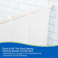 Kenney Twist & Fit No Tools 42-72 Adjustable Spring Tension Shower Curtain Rod