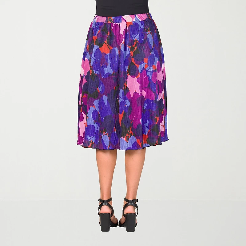 24seven Comfort Apparel Womens Midi A-Line Skirt