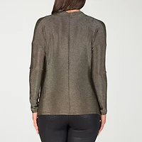 24seven Comfort Apparel Womens Cowl Neck Long Sleeve Blouse