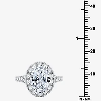 Signature By Modern Bride (G / Si1-Si2) Womens 5 CT. T.W. Lab Grown White Diamond 14K Gold Oval Side Stone Halo Bridal Set