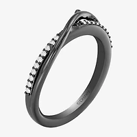 Enchanted Disney Fine Jewelry I, I2 Womens 1/4 CT. T.W. Lab Grown White Diamond Sterling Silver Round Maleficent Crossover Cocktail Ring