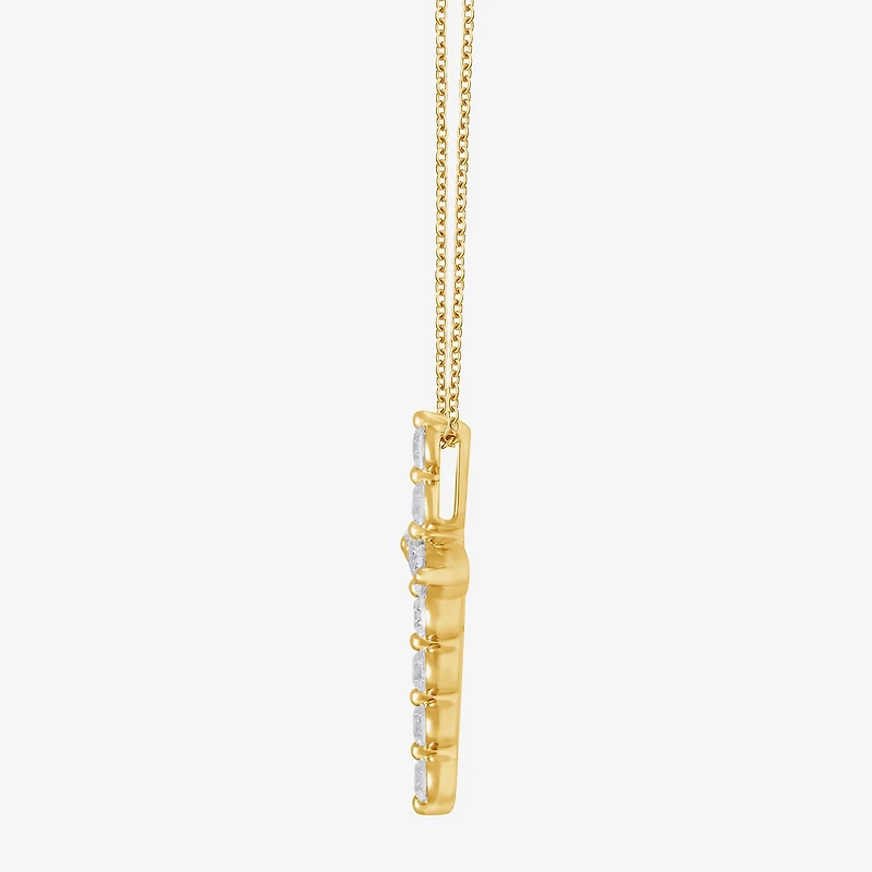 Cross (F, Si2) Womens 1 CT. T.W. Lab Grown White Diamond 14K Gold Over Silver 18 Inch Pendant Necklace