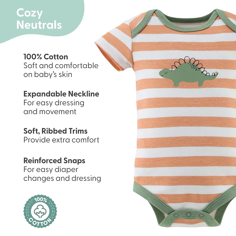 The Peanutshell Baby Boys Round Neck Short Sleeve 4-pc. Bodysuit