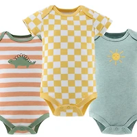 The Peanutshell Baby Boys Round Neck Short Sleeve 4-pc. Bodysuit