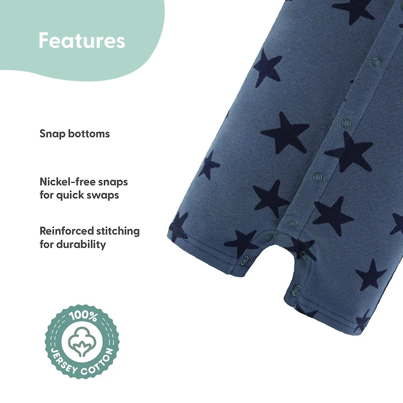 The Peanutshell Baby Boys Short Sleeve Star 2-pc. Romper