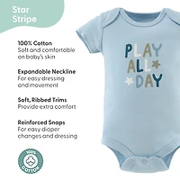 The Peanutshell Baby Boys Round Neck Short Sleeve 4-pc. Bodysuit