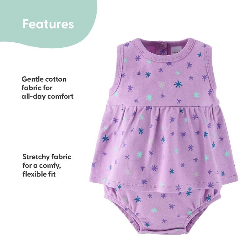The Peanutshell Baby Girls Sleeveless Star 2-pc. Romper