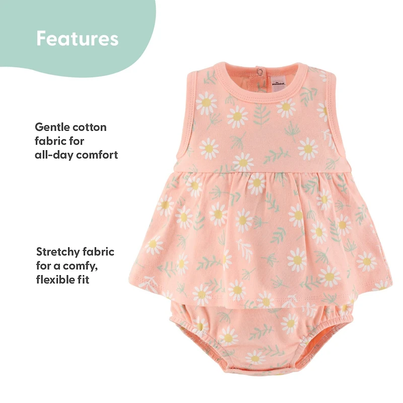 The Peanutshell Baby Girls Sleeveless Floral 2-pc. Romper