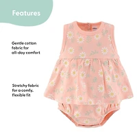 The Peanutshell Baby Girls Sleeveless Floral 2-pc. Romper