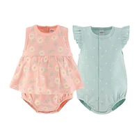 The Peanutshell Baby Girls Sleeveless Floral 2-pc. Romper