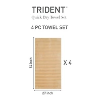 Trident 100% Cotton Soft And Absorbent 4-pc. Quick Dry Bath Towel