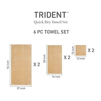 Trident 100% Cotton Soft And Absorbent 6-pc. Quick Dry Bath Towel Set