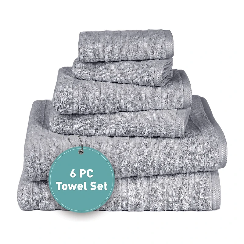 Trident 100% Cotton Soft And Absorbent 6-pc. Quick Dry Bath Towel Set